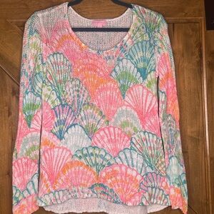 Lilly Pulitzer Colorful Seashell Pattern Sweater : Shellabrate, Size Small